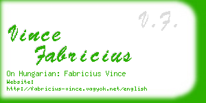 vince fabricius business card